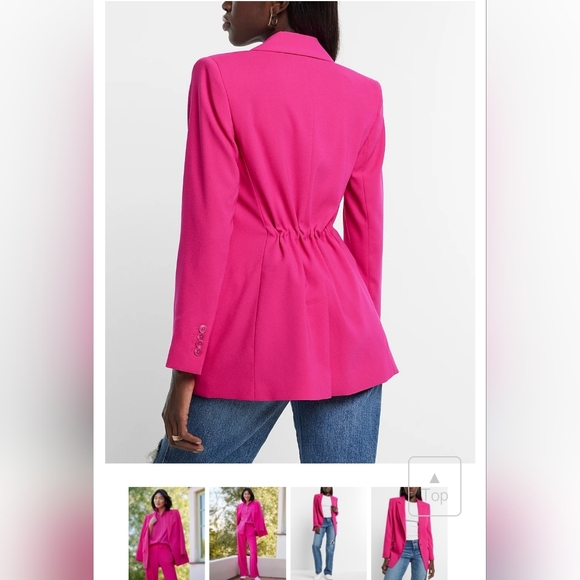 Express One Button Cinched Boyfriend Blazer - Picture 6 of 11